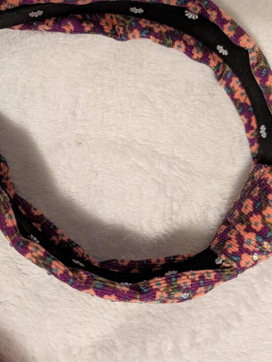 Rare! Purple Floral, cord, Lele Sadoughi headband main image 6